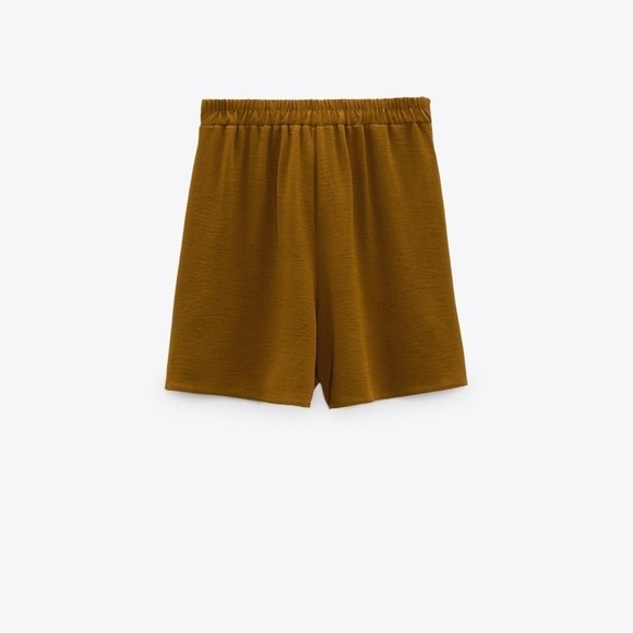 Zara tied fluid shorts khaki💟 - Picture 3 of 6